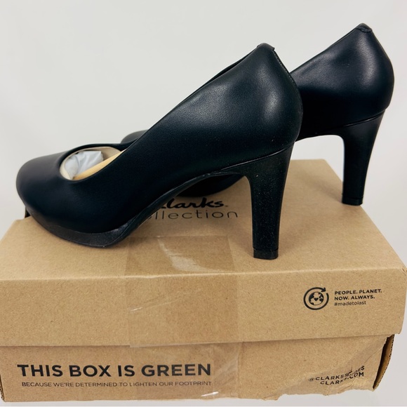 Clarks Collection Adriel Viola Black Dress Pump Ortholite Footbed 7 1/2 W - Picture 11 of 15